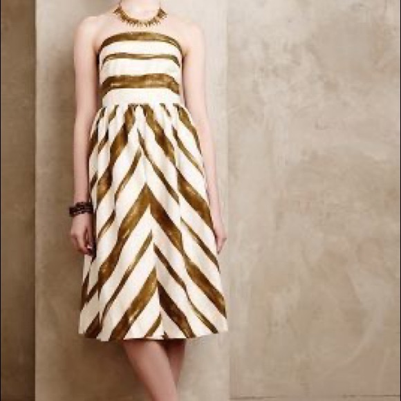 Beautiful ANTHROPOLGIE Paint Stripe Dress - Picture 1 of 8